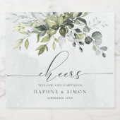 Script verdoyant REESE Sparkling Vin Étiquette (Étiquettes simples)