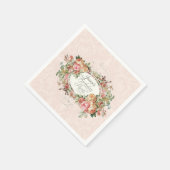 Script Verjaardagsfeest  Blush Bloemenboeket Servet (Hoek)