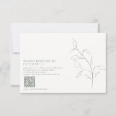 Script vert Sage moderne Botanique QR Code RSVP (Dos)