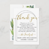 Script vertical Carte de remerciements funéraire m (Devant / Derrière)