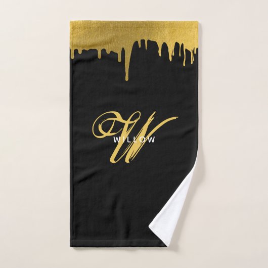 Script Vintage Black & Gold (Serviette à main)