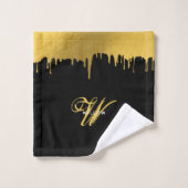 Script Vintage Black & Gold (Gant de toilette)