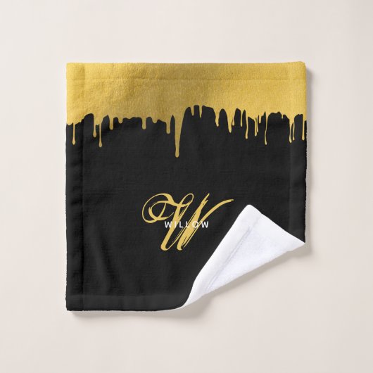 Script Vintage Black & Gold (Gant de toilette)
