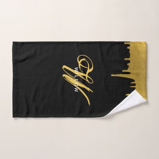 Script Vintage Black & Gold (Serviette à main)