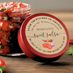 Script Vintage Kraft Thuisgemaakte Tomatensalsa La Ronde Sticker