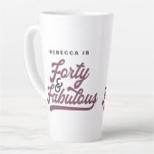  script voor 40 en fantastische verjaardagscourant latte mok (Linkerhoek)