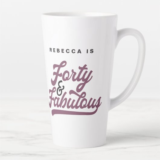  script voor 40 en fantastische verjaardagscourant latte mok (Rechts)