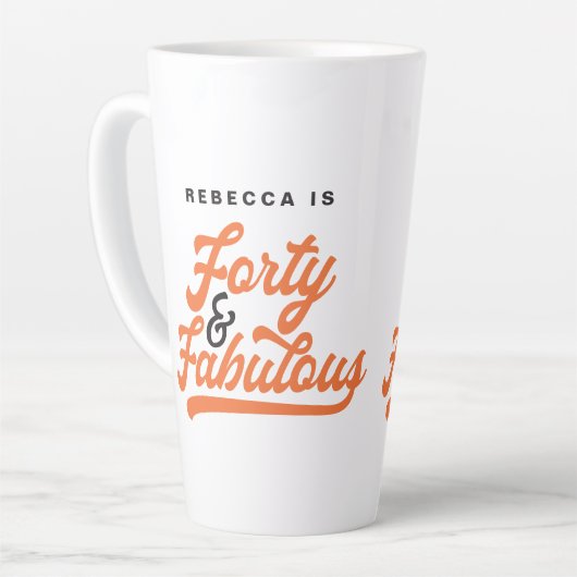  script voor 40 en fantastische verjaardagscourant latte mok (Linkerhoek)