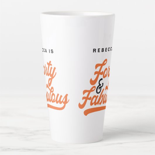  script voor 40 en fantastische verjaardagscourant latte mok (Voorkant)