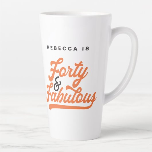  script voor 40 en fantastische verjaardagscourant latte mok (Rechts)