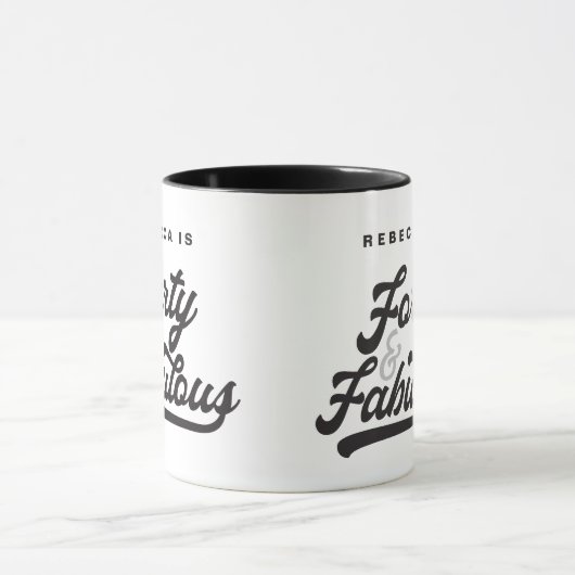 script voor 40 en fantastische verjaardagscourant mok (Midden)