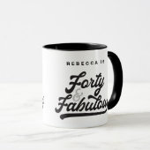 script voor 40 en fantastische verjaardagscourant mok (Voorkant rechts)