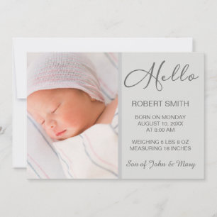 Script voor geboortekaart met babyfoto