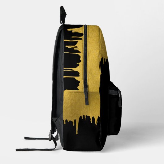 script voor modern zwart-wit en goudmonogram bedrukte rugzak (Links)
