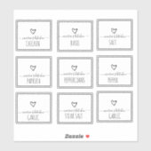 script voor Pantry Organization Spice Cabinet Sticker (Vel)