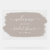 Script Vrijgezellenfeest Welkom Paint Beige Acryl Bord (Voorkant)