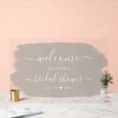 Script Vrijgezellenfeest Welkom Paint Beige Acryl Bord (Huwelijk)