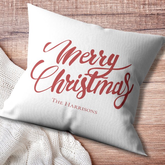 Script Vrolijk Kerstfeest Familie Kerstkussen Kussen (Script Merry Christmas Family Christmas Pillow
)