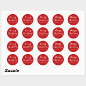 Script Vrolijk Kerstfeest Familienaam Ronde Sticker (Vel)