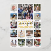 Script wat een jaar! 15 Fotocollage en bijschrifte Folie Feestdagenkaart (Voorkant)