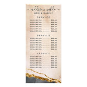 Script Waterverf Roze Zwart Goud Marmer Prijs Reclamekaart (Voorkant)