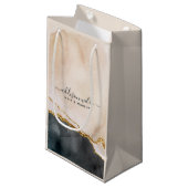 Script Waterverf Roze Zwart Goud Marmer Zakelijk Klein Cadeauzakje (Voorkant Gekanteld)