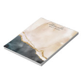 Script Waterverf Roze Zwart Goud Marmer Zakelijk Notitieblok (Gedraaid)