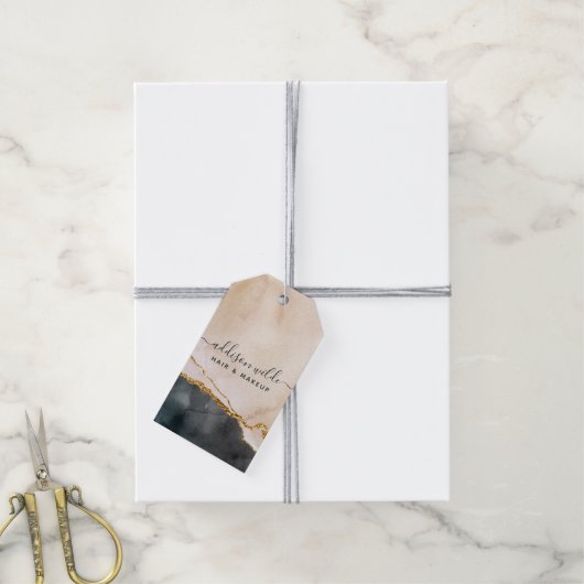 Script Waterverf Roze Zwart Goud Prijs Hang Label Cadeaulabel (Met Touw)