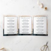 Script Waterverf Roze Zwart Goud Salon Brochure Drieluik Kaart (Binnen)