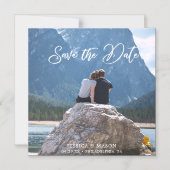 Script Wedding Save The Date Magnets with Photo (Recto)