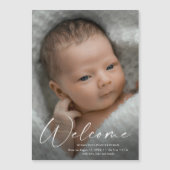 Script Welcome Baby Photo Faire-part de naissance (Devant)