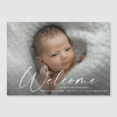 Script Welcome Baby Photo Faire-part de naissance (Devant)