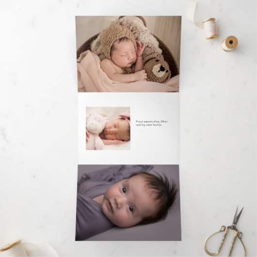Script Welkom Baby Foto Drieluik Aankondiging (Binnen)