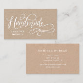 script whimsical artisanal kraft carte de visite (Devant / Derrière)