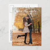 SCRIPT WHIMSICAL BLANC ENREGISTRER LA DATE CARTE P (Devant / Derrière)