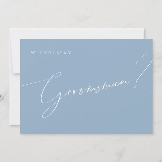 Script Whimsical | Carte de proposition Blue Groom (Devant)