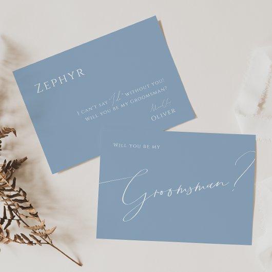 Script Whimsical | Carte de proposition Blue Groom