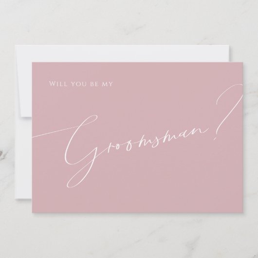 Script Whimsical | Carte de proposition Rose Groom (Devant)