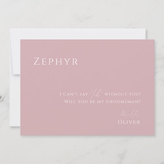 Script Whimsical | Carte de proposition Rose Groom (Dos)