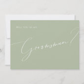 Script Whimsical | Carte de proposition Sage Groom (Devant)