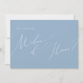 Script Whimsical | Carte d'honneur Dusty Blue Matr (Devant)