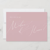 Script Whimsical | Carte d'honneur Dusty Rose Matr (Devant)