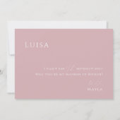 Script Whimsical | Carte d'honneur Dusty Rose Matr (Dos)