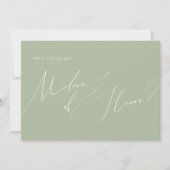 Script Whimsical | Carte d'honneur Sage Green Matr (Devant)