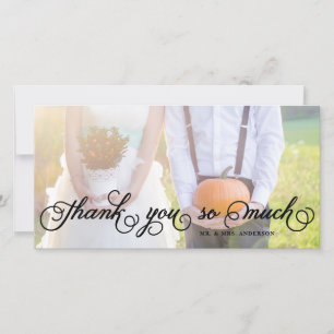 Script Whimsical   CARTE PHOTO MERCI MARIAGE