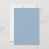 Script Whimsical | Carte RSVP bleu Dusty (Dos)