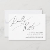 Script Whimsical | Carte RSVP de code QR horizonta (Devant)