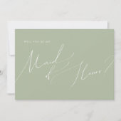 Script Whimsical | Carte Sage Green Maid of Honor (Devant)