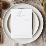 Script Whimsical | Dusty Blue Mariage<br><div class="desc">Voici notre magnifique script lunatique | carte de conseil mariage bleu poussiéreux parfaite pour votre simple fête moderne de printemps de boho. Notre design élégant comprend une palette de couleurs vives et pastel avec un script de calligraphie vintage et chic. Que vous préfériez un style minimaliste ou classique, notre produit...</div>
