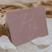 Script Whimsical Dusty Rose plié Carte de remercie